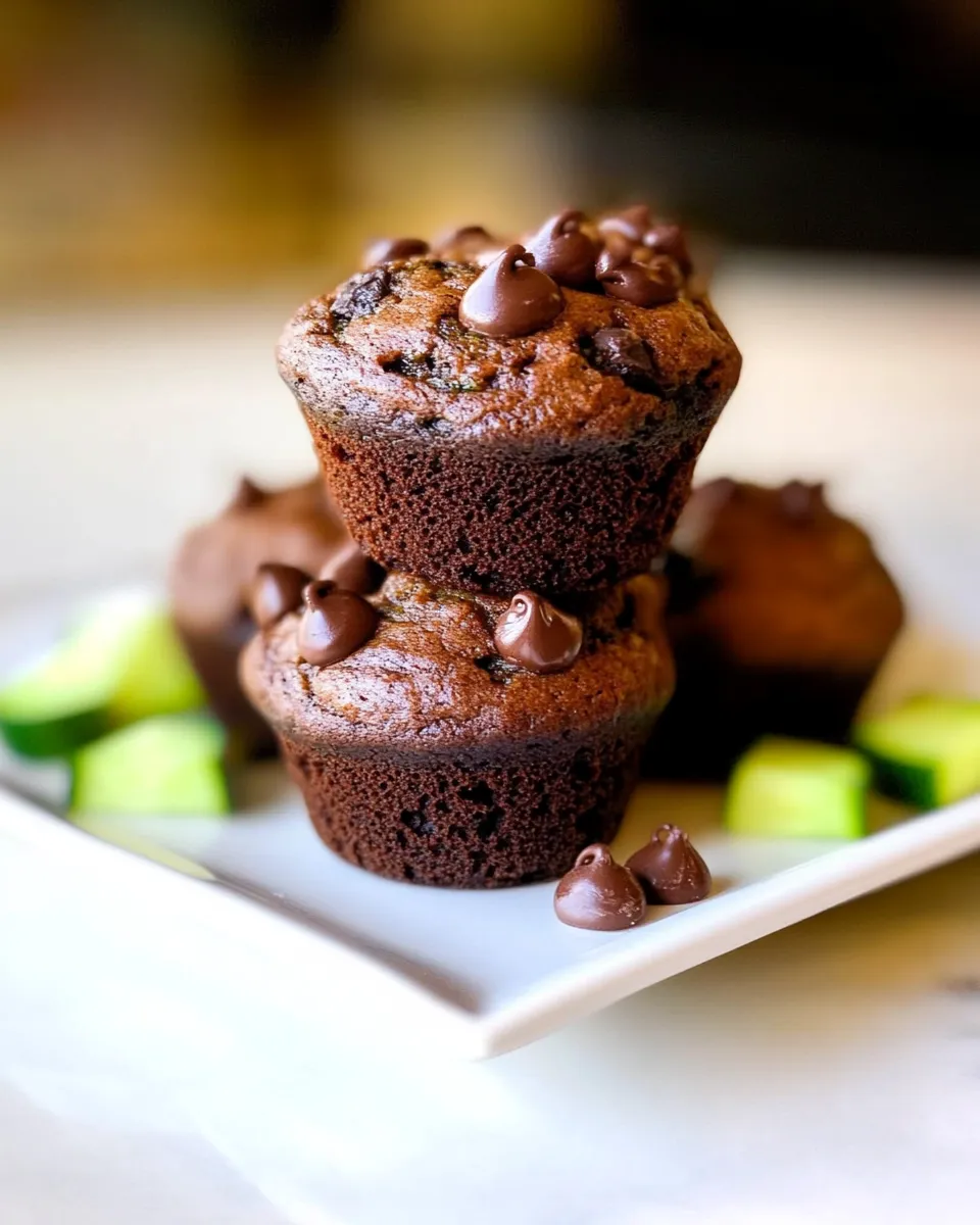 Classic Double Chocolate Zucchini Muffins image