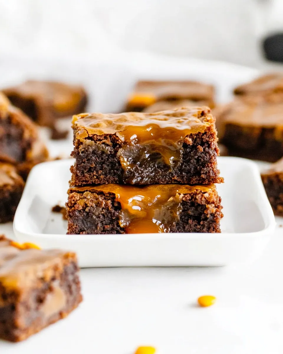 Classic Easy Caramel Brownies (Made with Cake Mix!) image