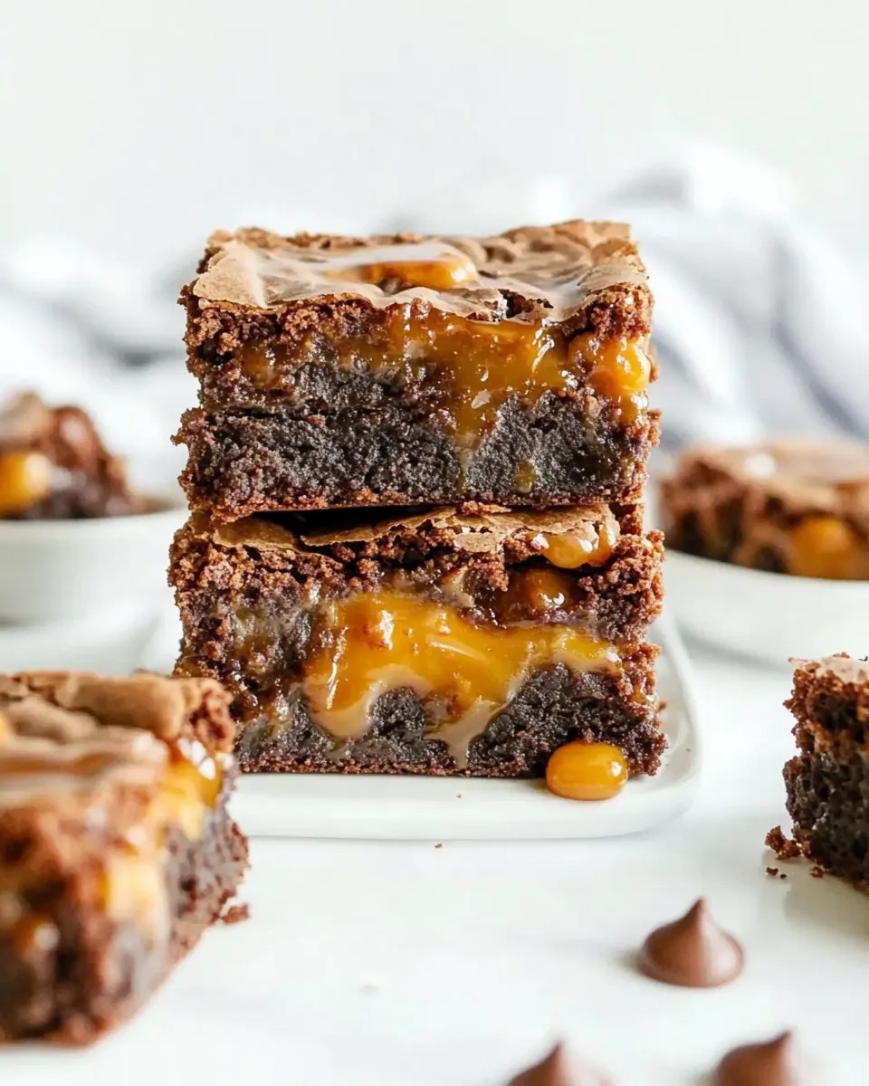 Easy Easy Caramel Brownies (Made with Cake Mix!) recipe photo