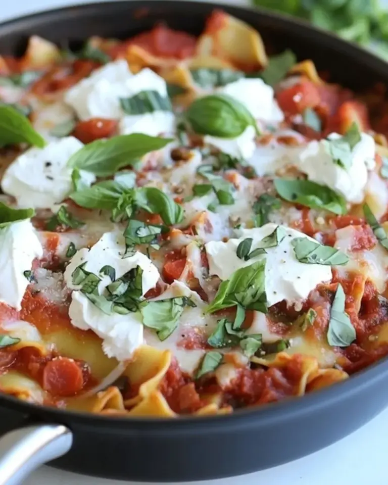 Homemade Easy Cheesy Veggie Skillet Lasagna Recipe photo
