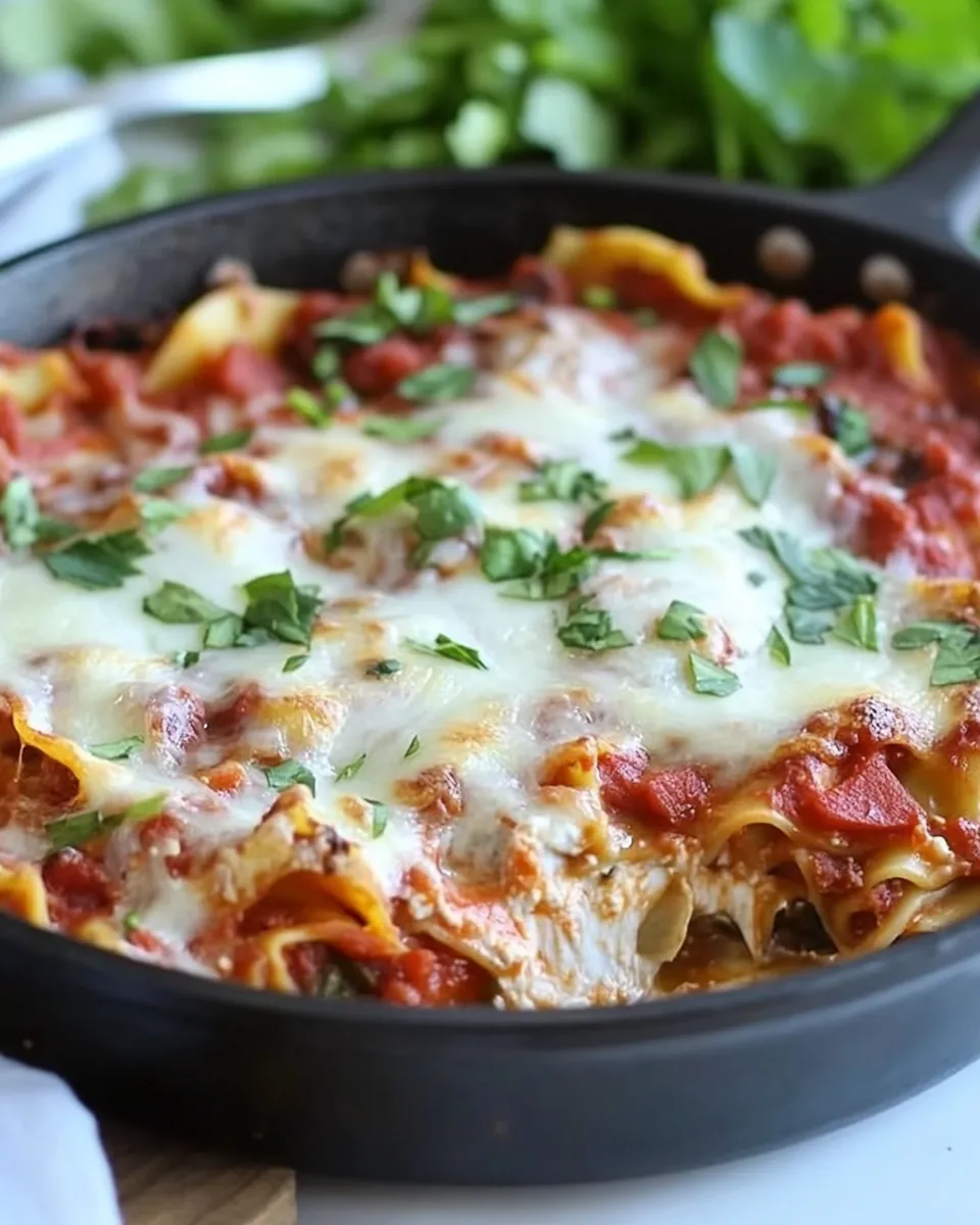 Classic Easy Cheesy Veggie Skillet Lasagna Recipe image
