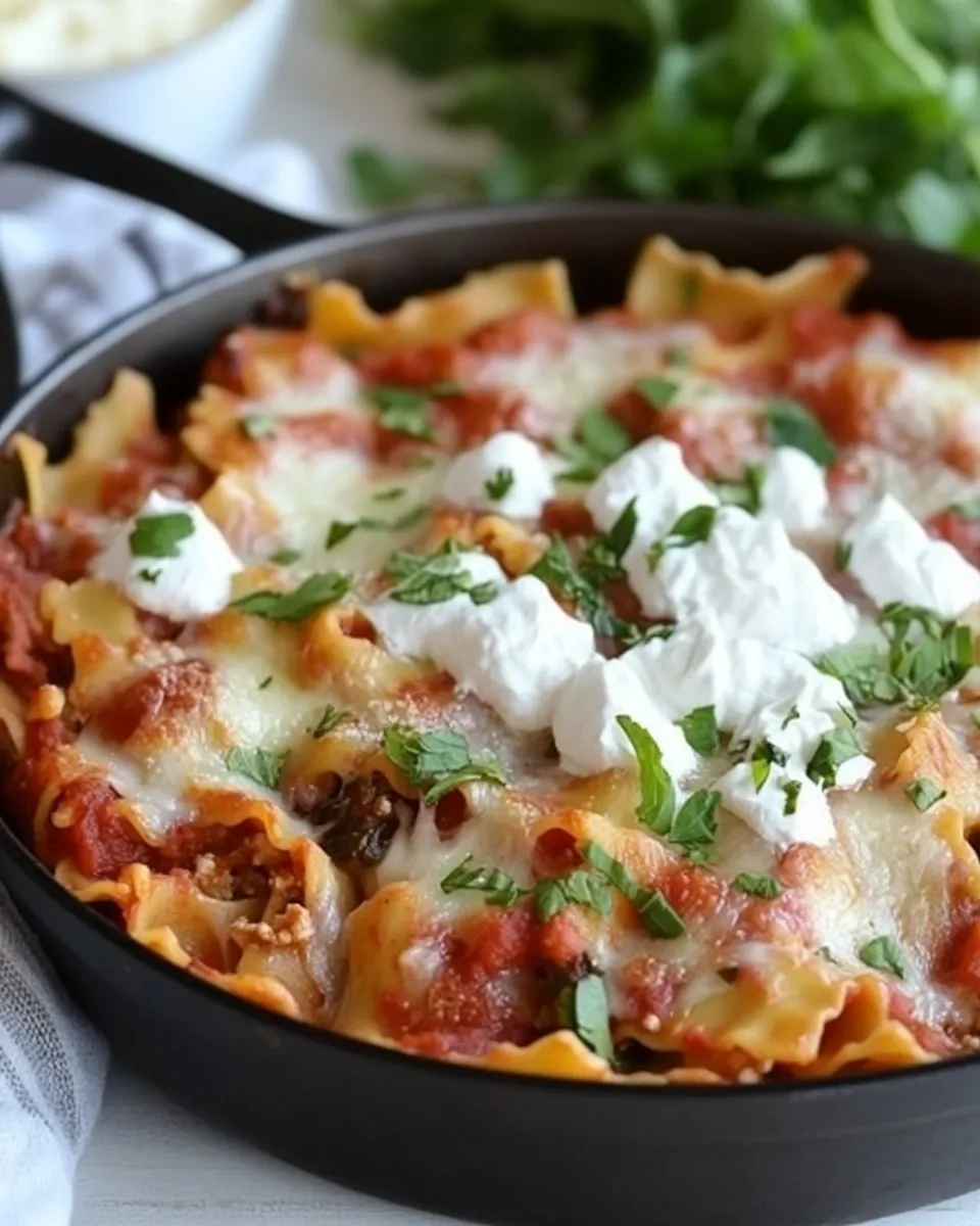 Easy Easy Cheesy Veggie Skillet Lasagna Recipe recipe photo