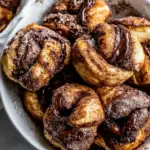 Homemade Easy Chocolate Cinnamon Crunch Knots. photo