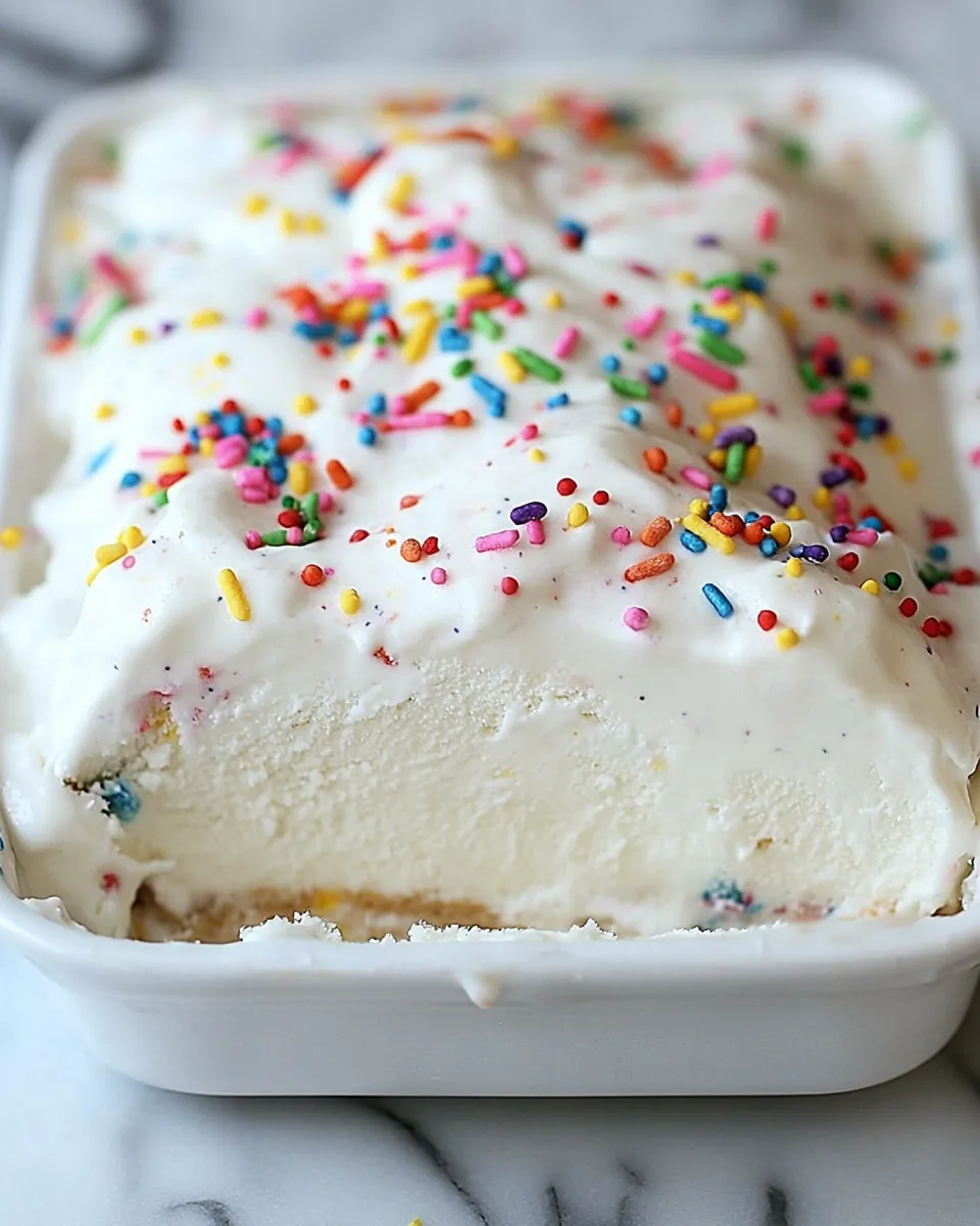 Homemade Easy Funfetti Ice Cream Cake photo