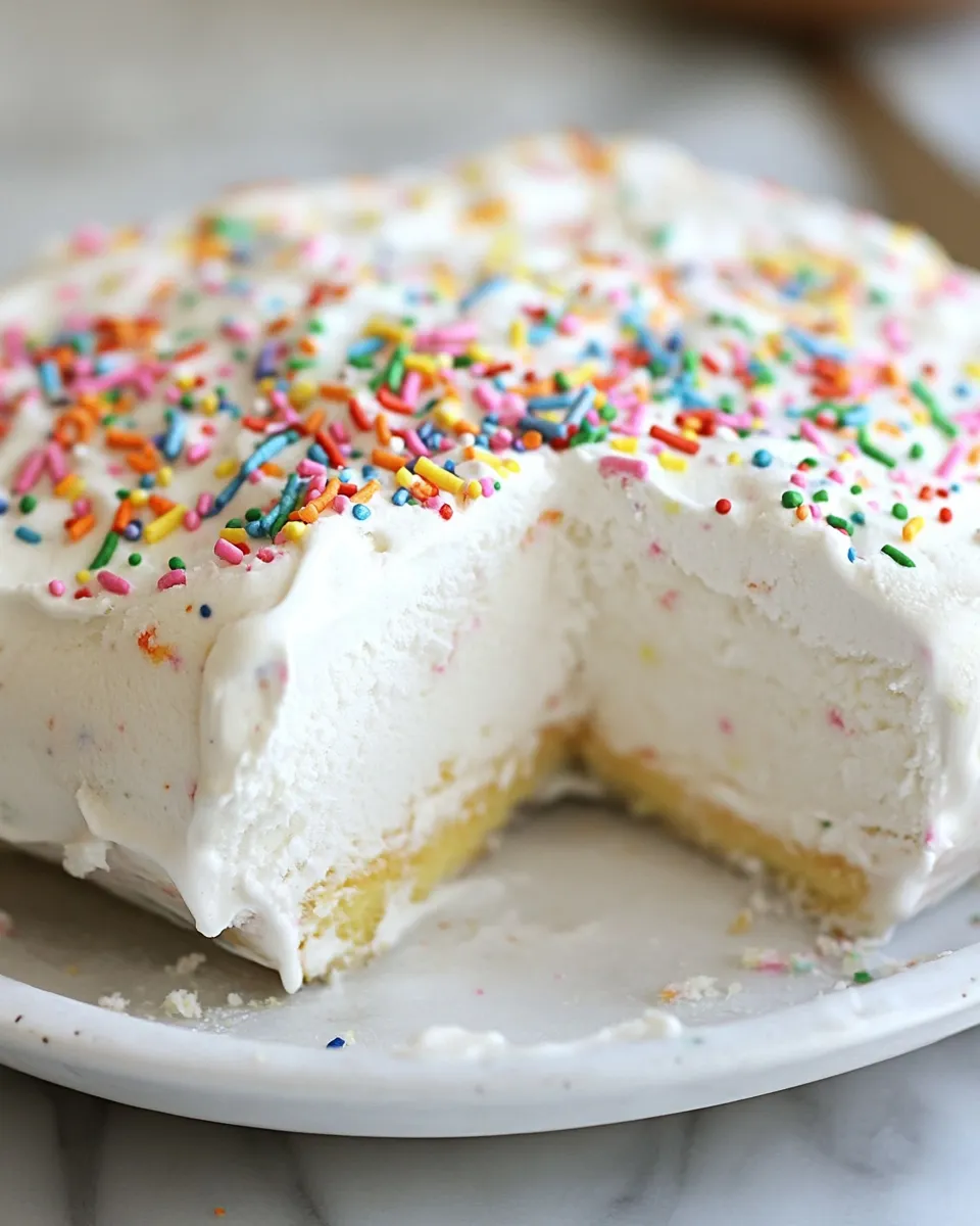 Delicious Easy Funfetti Ice Cream Cake dish photo