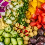 Homemade Easy Hummus Bowl with Vegetables photo