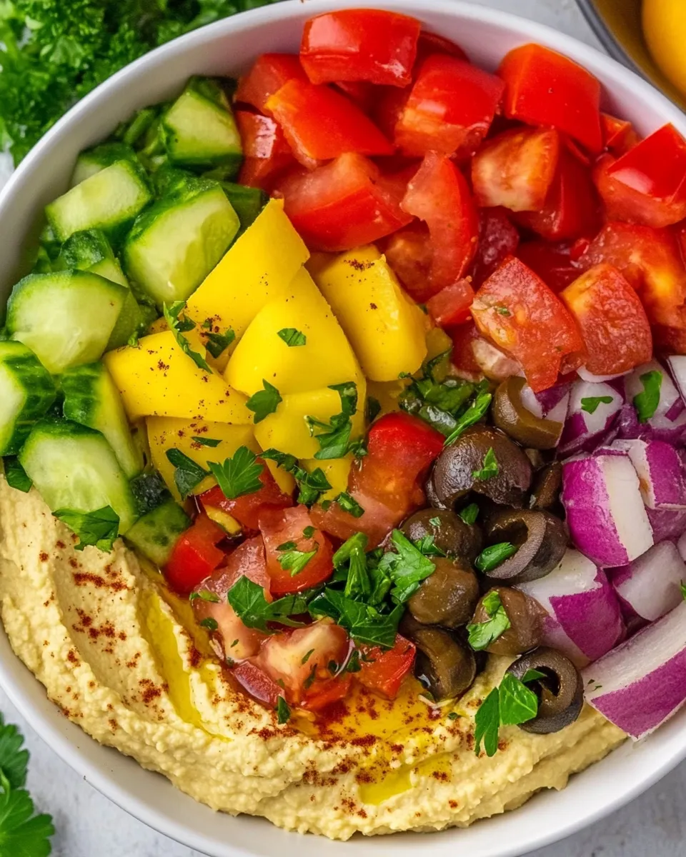 Classic Easy Hummus Bowl with Vegetables image