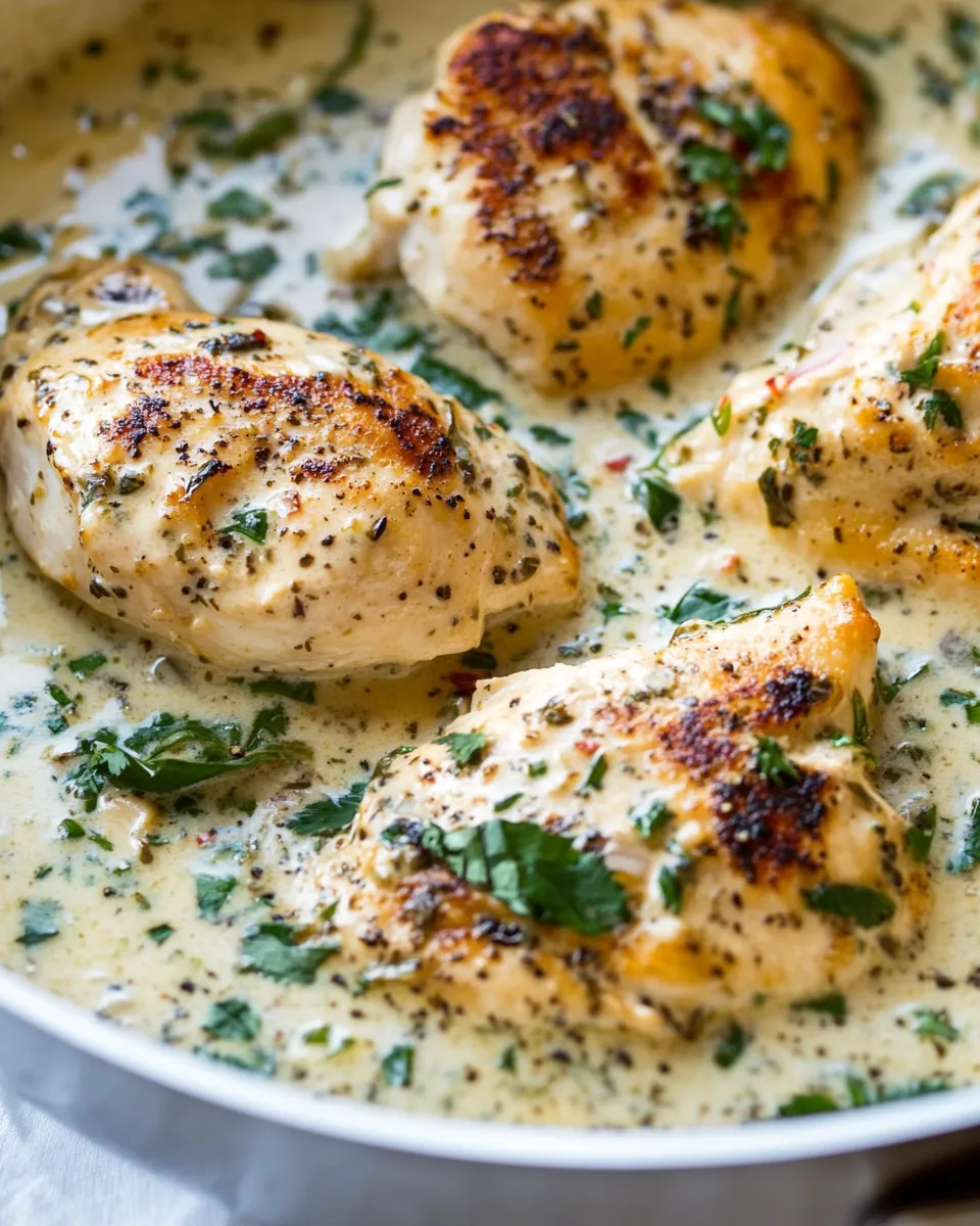 Delicious Easy One Skillet Creamy Cilantro Lime Chicken shot