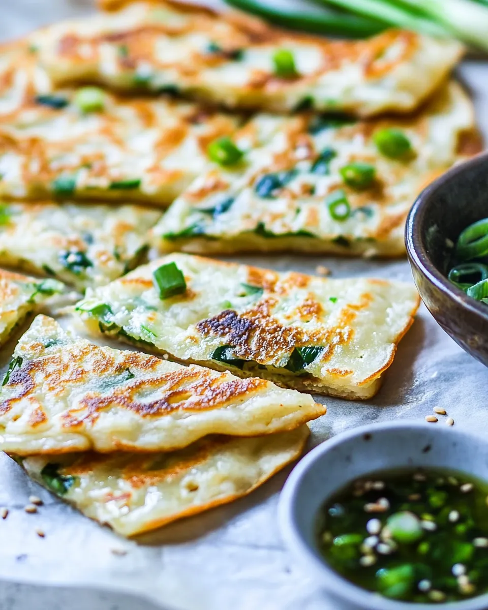 Quick Easy Scallion Pancakes dish photo