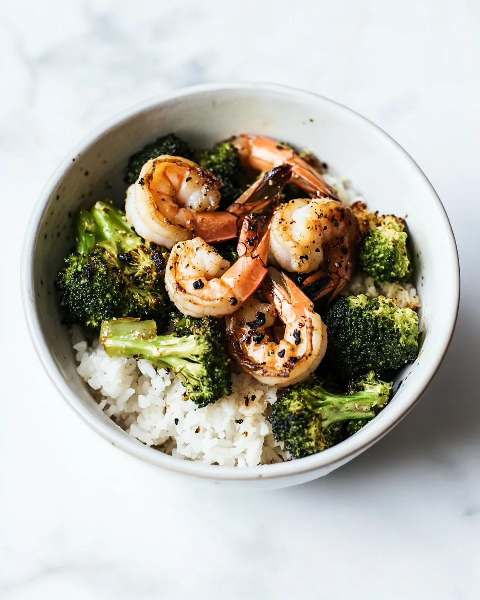 Quick Easy Shrimp and Broccoli Bowls plate image