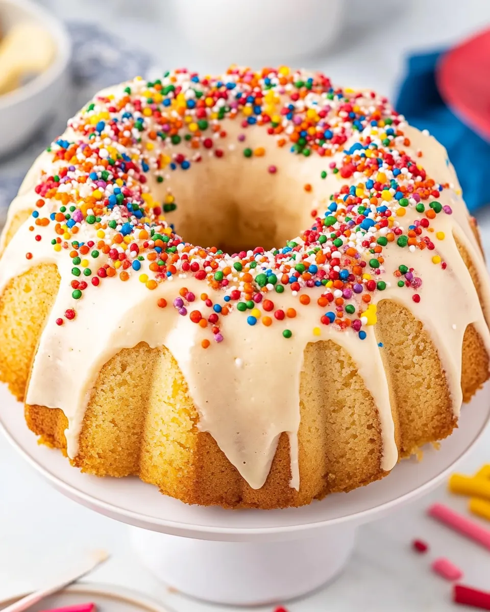 Easy Easy Vanilla Bundt Cake with Cream Cheese Frosting recipe photo