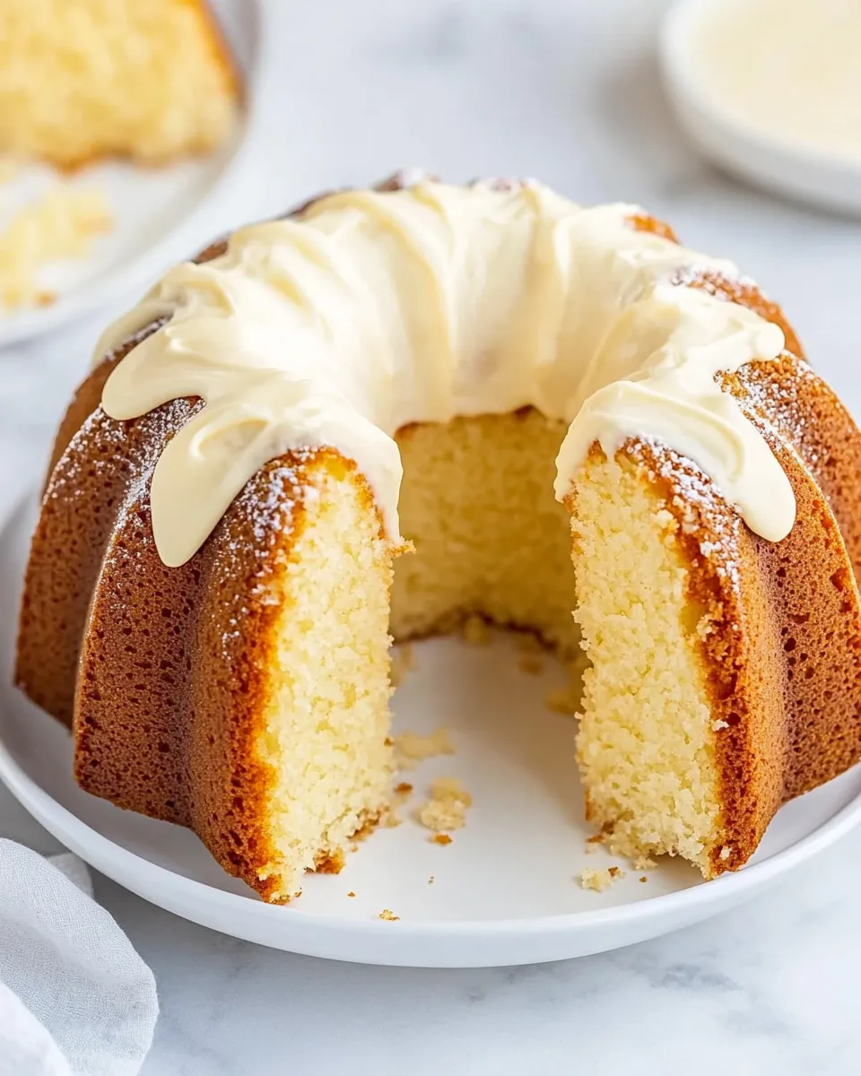 Delicious Easy Vanilla Bundt Cake with Cream Cheese Frosting dish photo