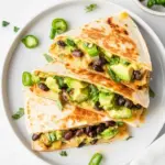 Homemade Easy Vegan Quesadillas with Black Beans and Avocado photo