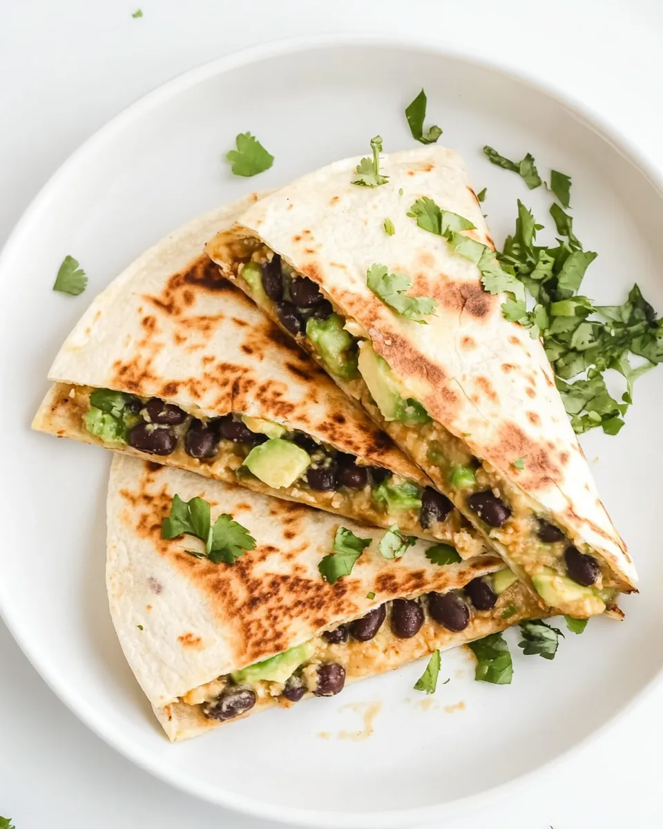 Classic Easy Vegan Quesadillas with Black Beans and Avocado image