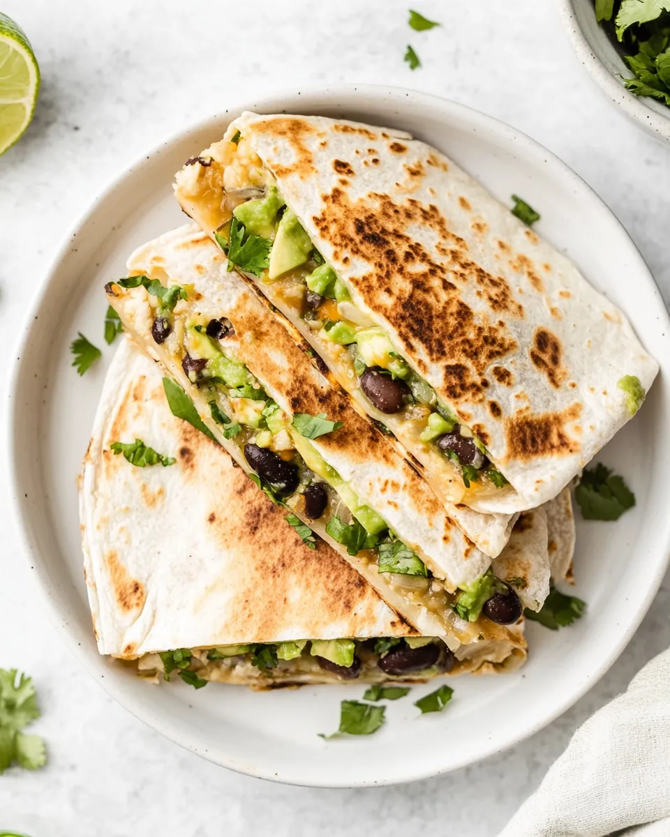 Easy Easy Vegan Quesadillas with Black Beans and Avocado recipe photo