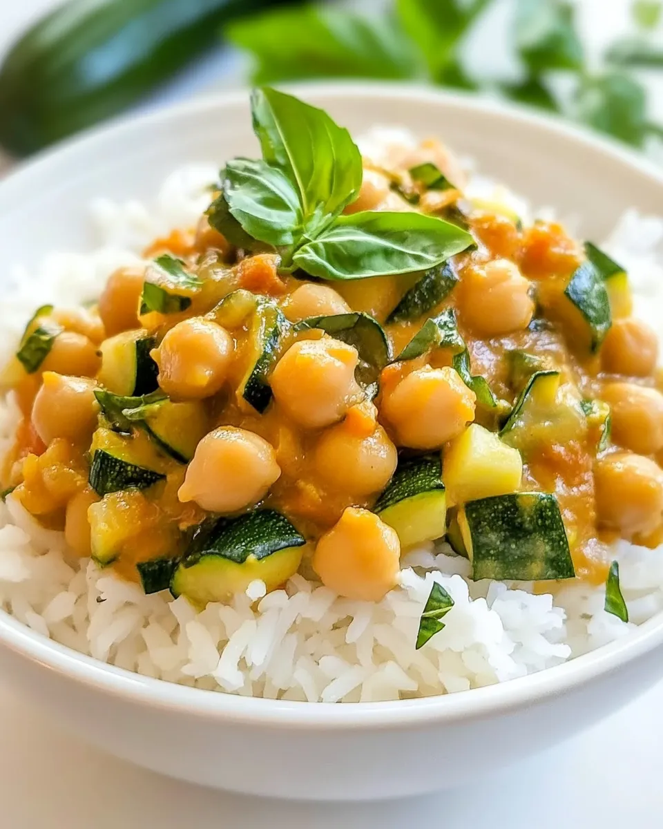 Quick Easy Zucchini Chickpea Curry dish photo