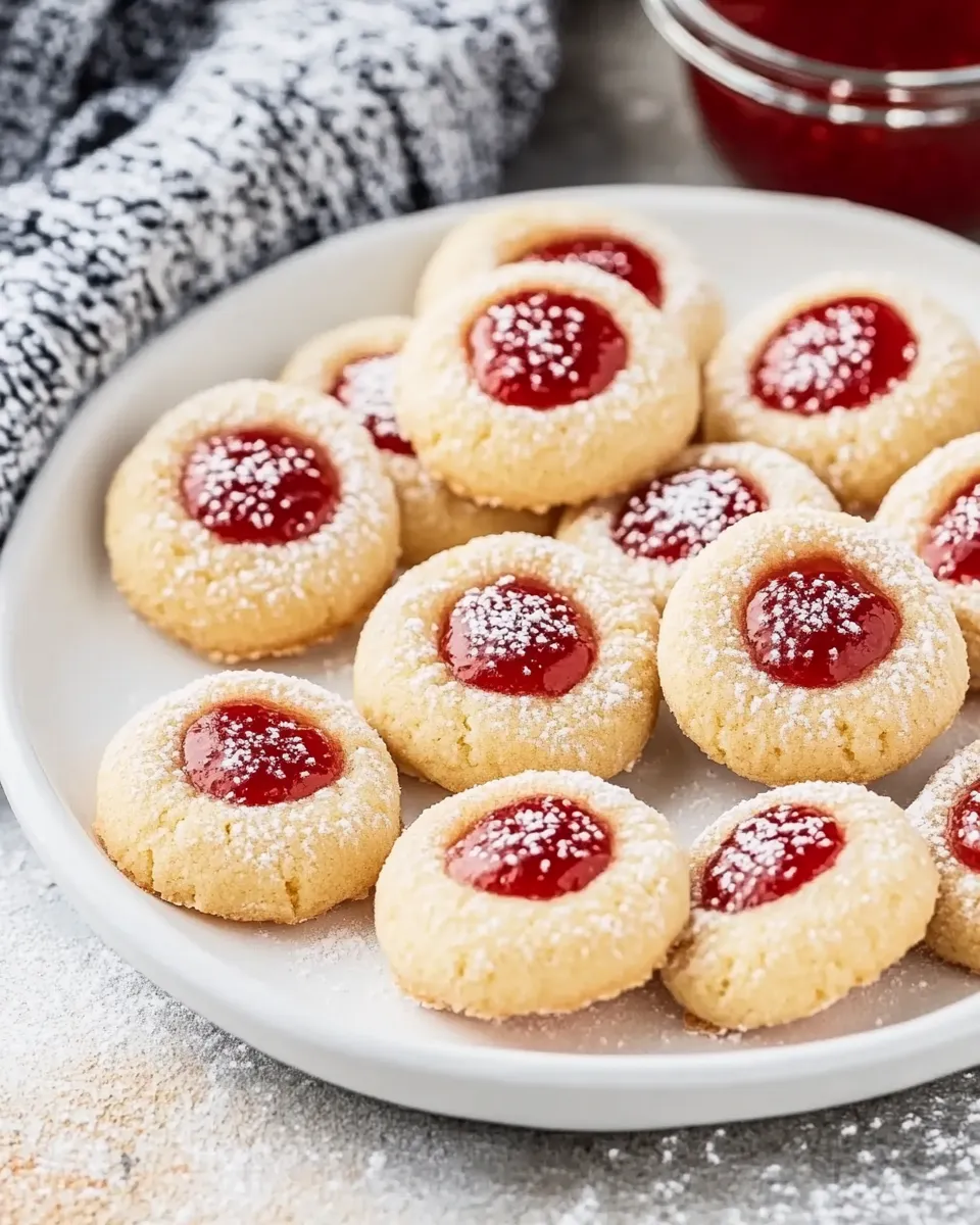classic Engelsaugen (German Thumbprint Cookies) image