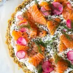 homemade Everything Smoked Salmon Tart. photo