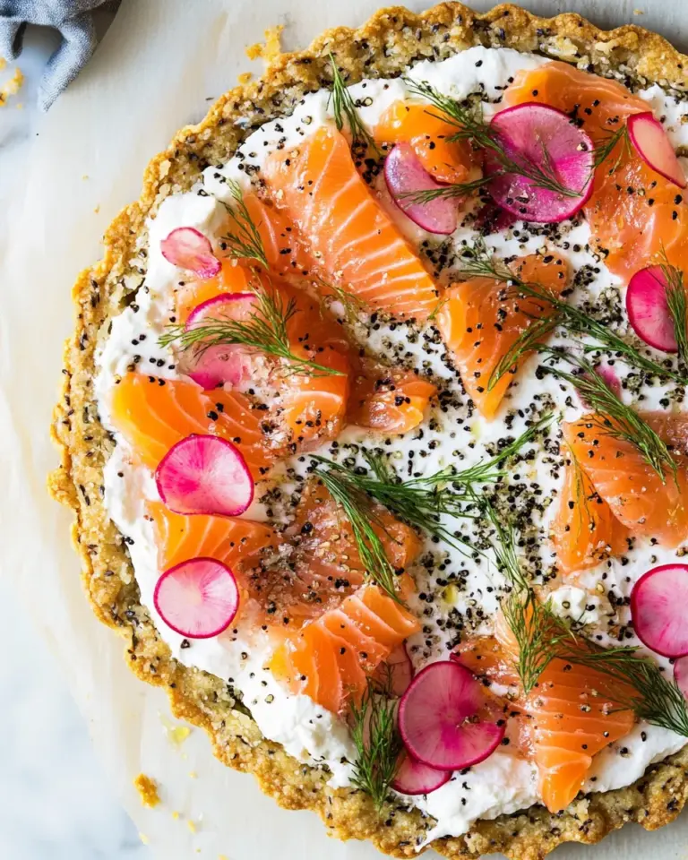 homemade Everything Smoked Salmon Tart. photo