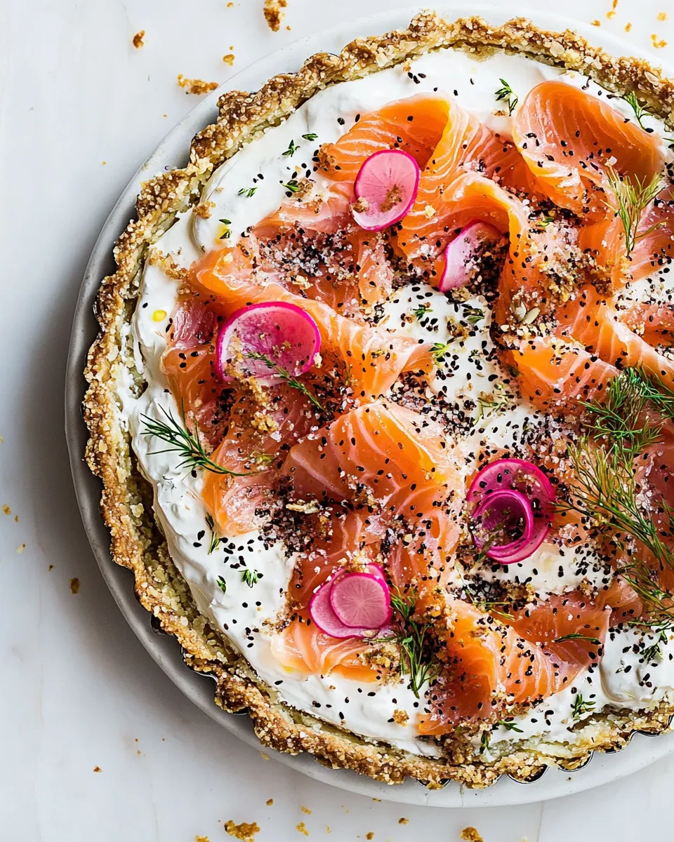 easy Everything Smoked Salmon Tart. recipe image