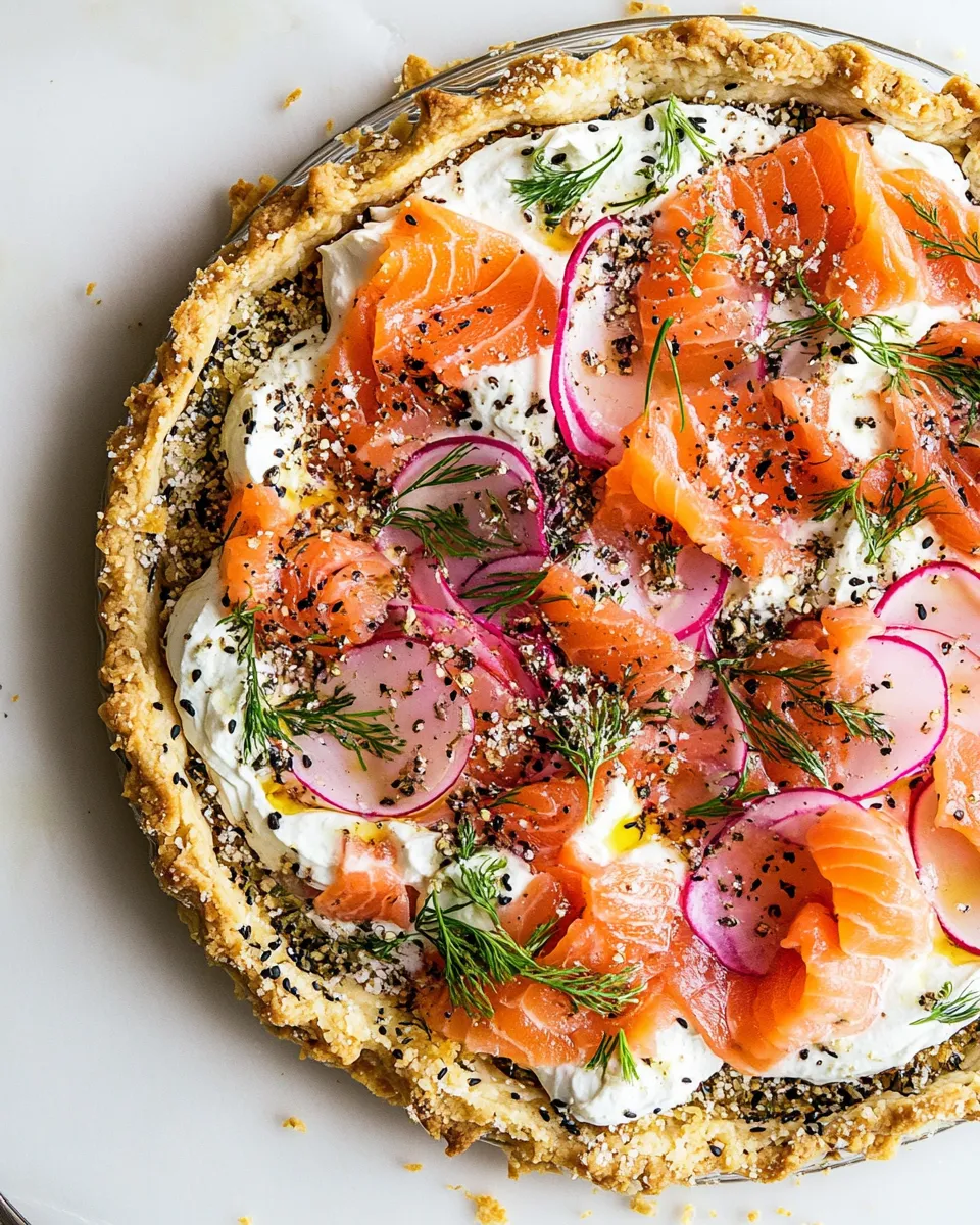 delicious Everything Smoked Salmon Tart. dish photo