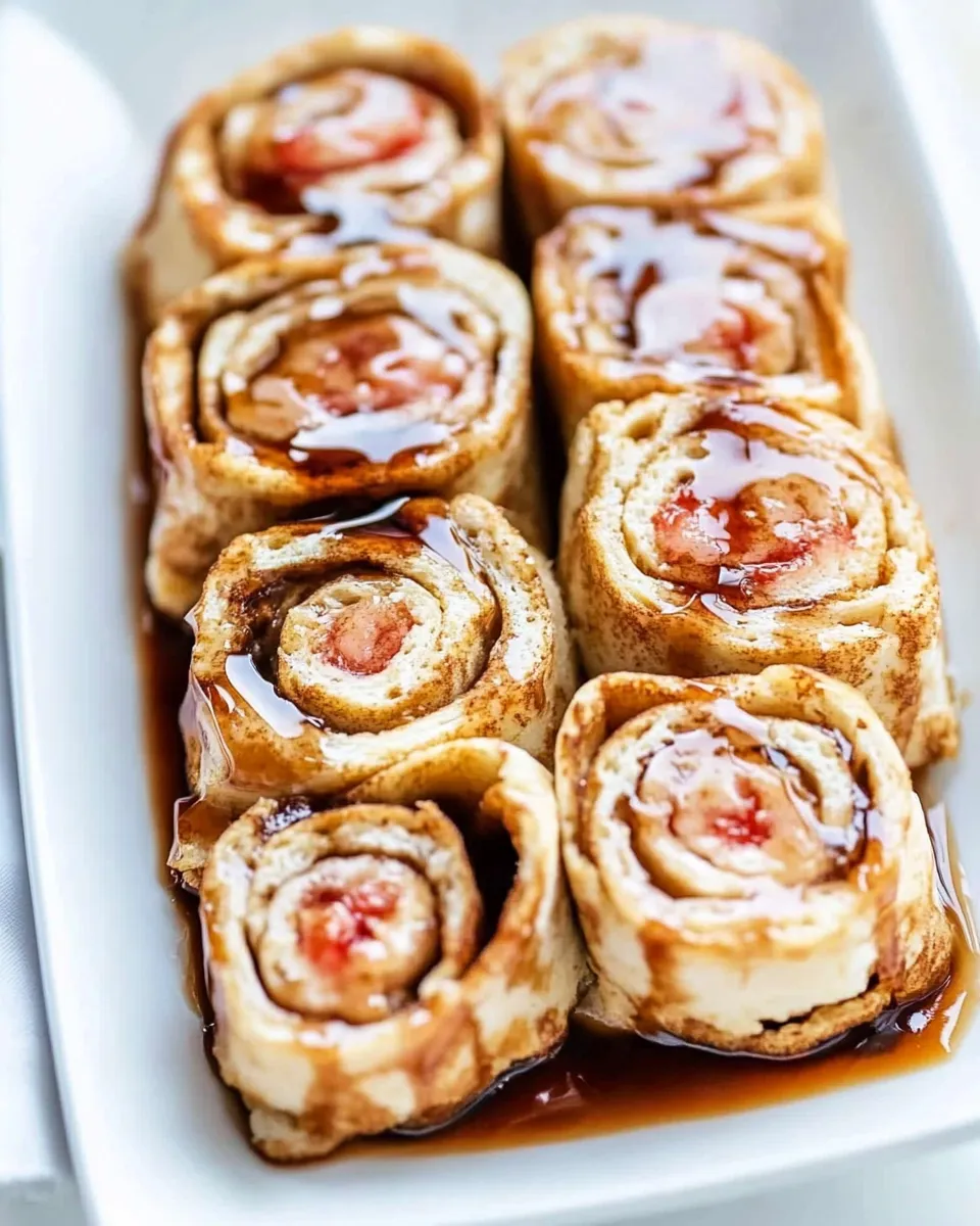Easy Flatbread French Toast Roll Ups or French Toast Pinwheels recipe image