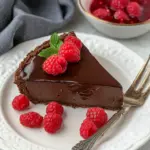 homemade Flourless Chocolate Torte with Raspberry Sauce photo