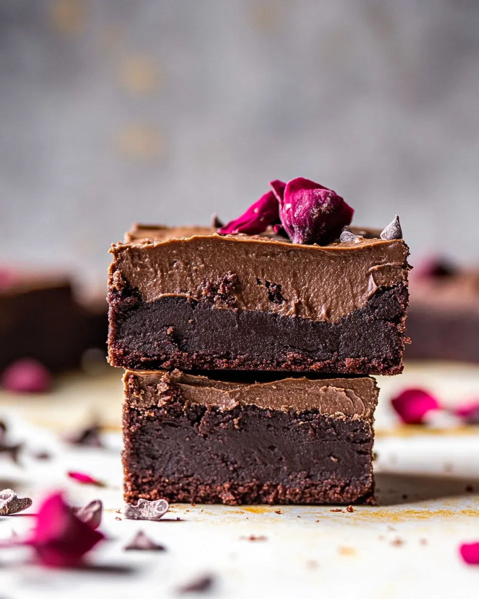 Homemade Fudgy Avocado Brownies with Chocolate Fudge Frosting. recipe photo