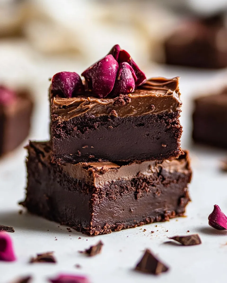 Delicious Fudgy Avocado Brownies with Chocolate Fudge Frosting. dish photo