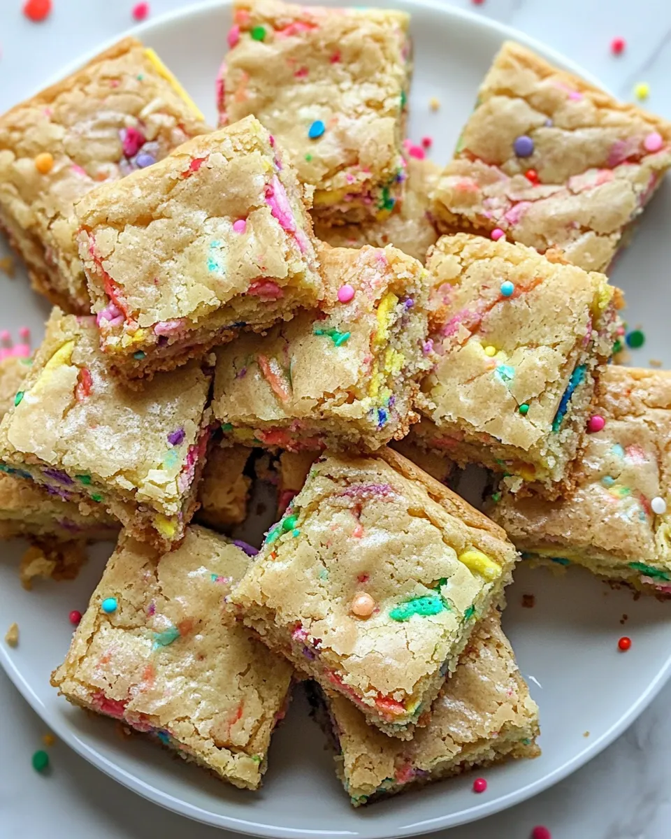 Delicious Funfetti Blondies Recipe shot