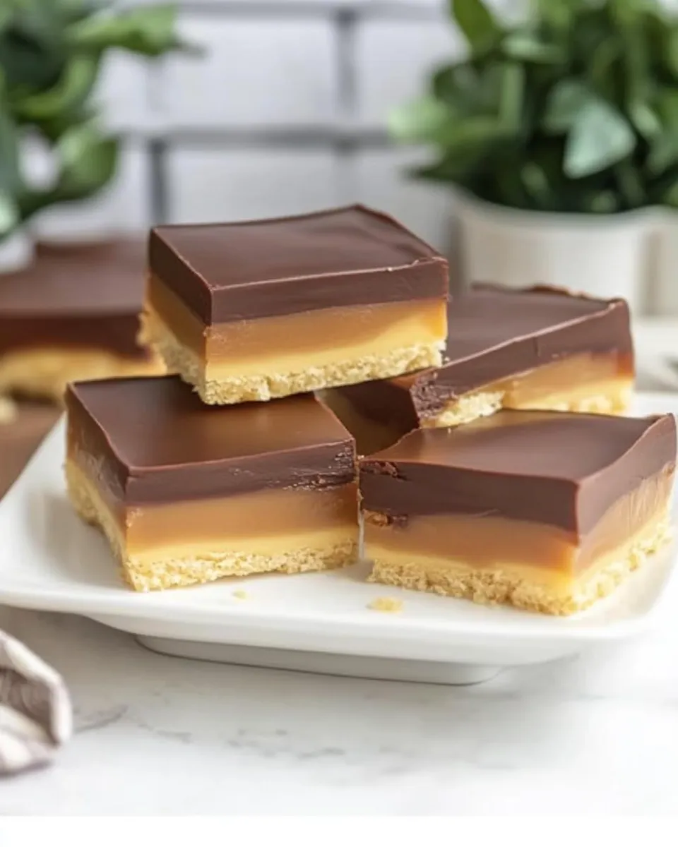 Homemade Ganache Topped Caramel Bars photo
