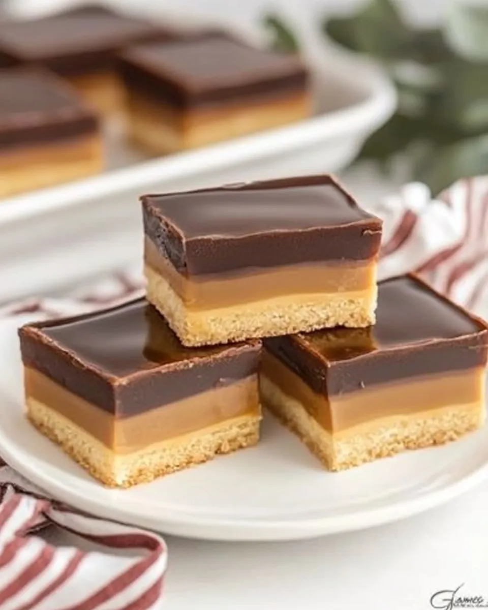 Easy Ganache Topped Caramel Bars recipe photo