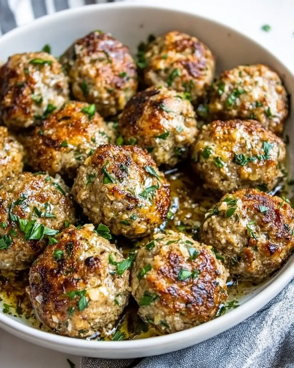 Easy Garlic Butter Meatballs plate image