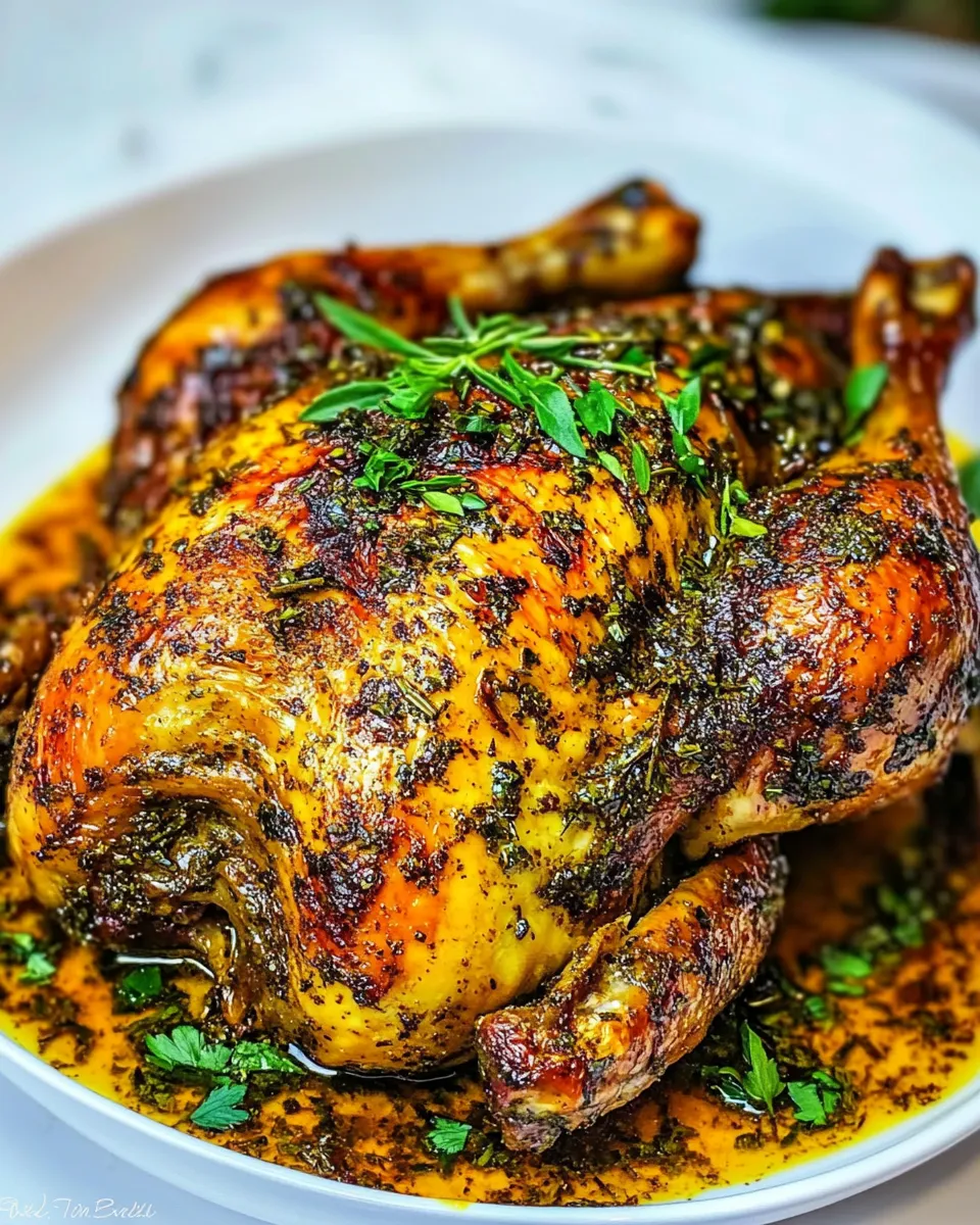 Homemade Garlic Herb Butter Roasted Chicken photo