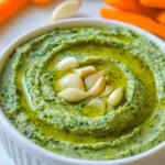 Homemade Garlic Kale Hummus Dip photo