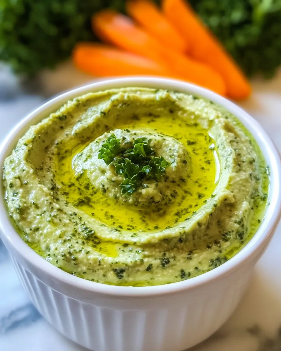 Easy Garlic Kale Hummus Dip recipe photo