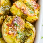 Homemade Garlic Pesto Smashed Potatoes photo