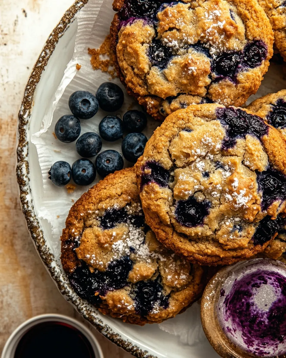 delicious Giant Double Blueberry Muffin Cookies. shot