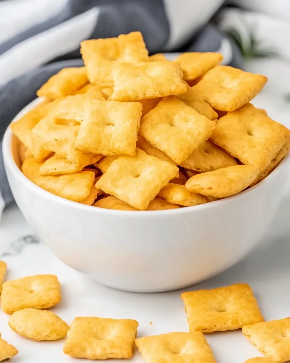 Delicious Gluten Free Cheddar Crackers plate image