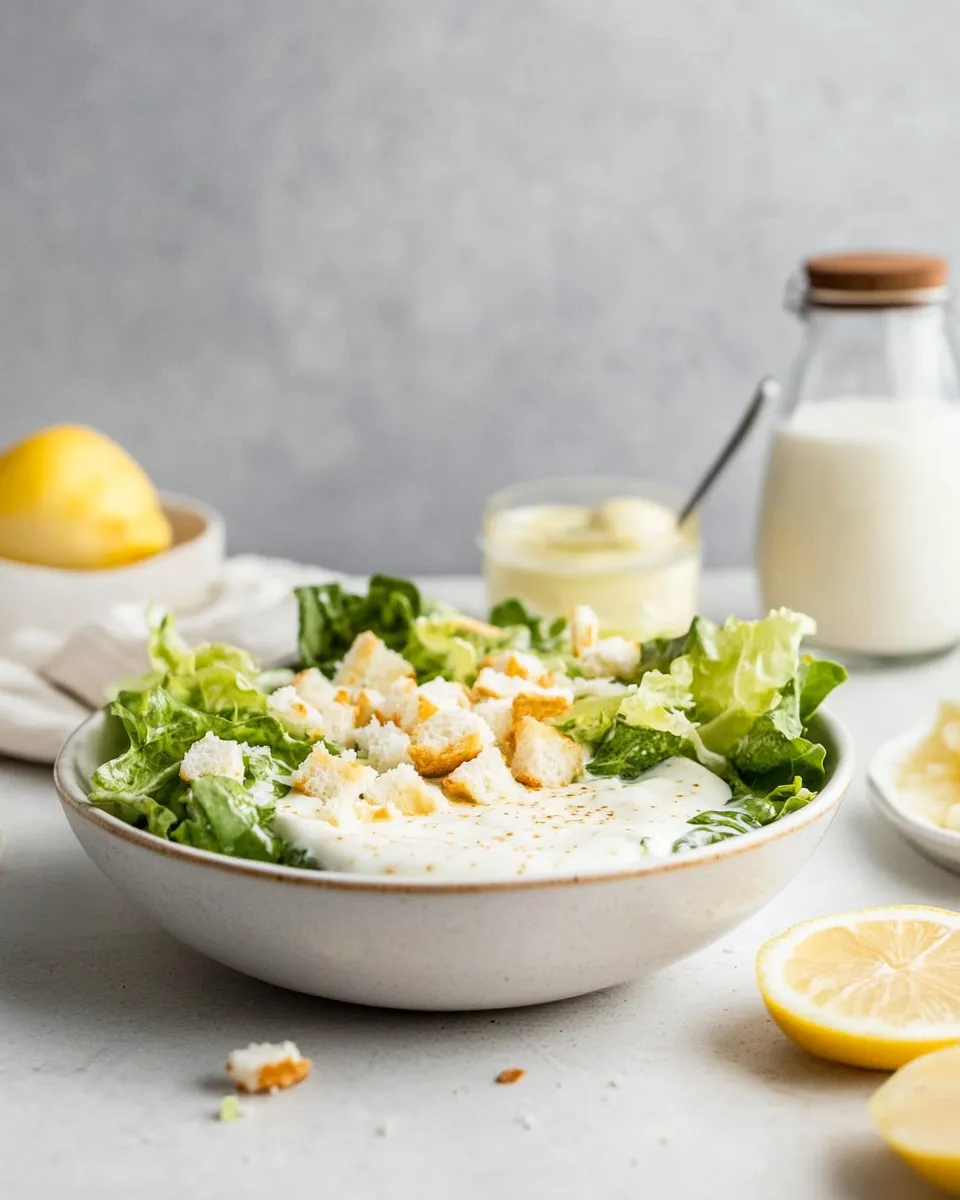 Homemade Greek Yogurt Caesar Salad Dressing photo