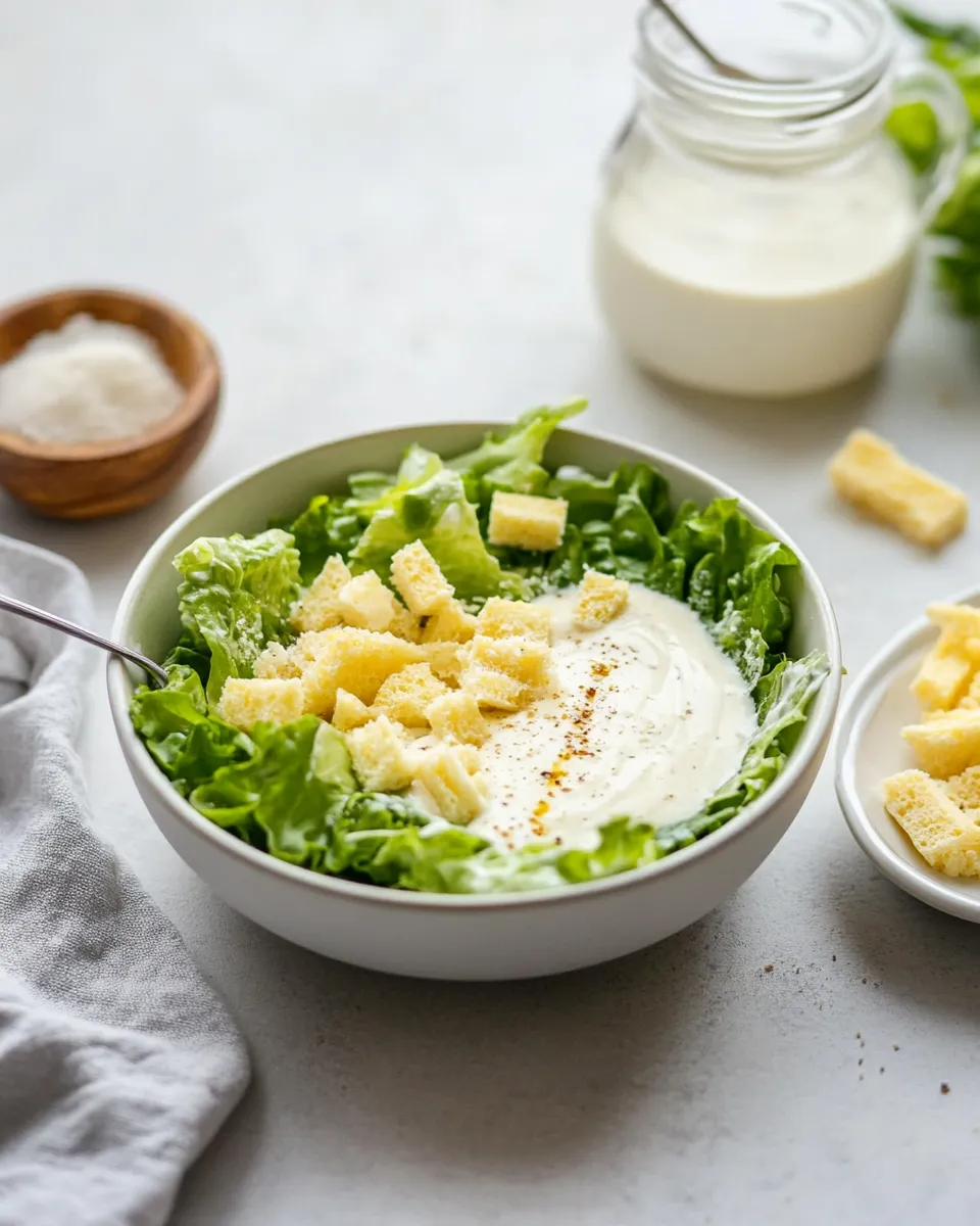 Delicious Greek Yogurt Caesar Salad Dressing plate image