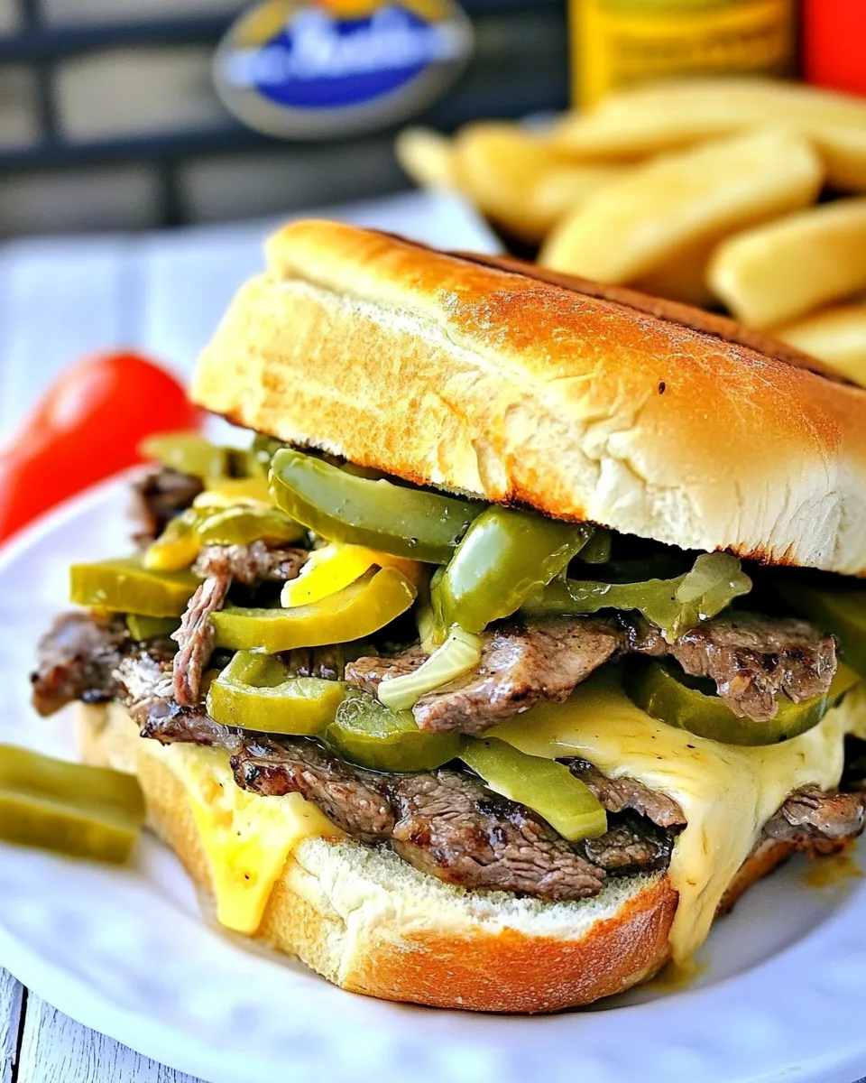Delicious Grilled Cheese Steak Sandwich plate image