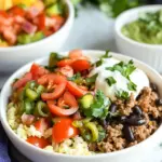 Homemade Ground Beef Cauliflower Rice Taco Bowls photo