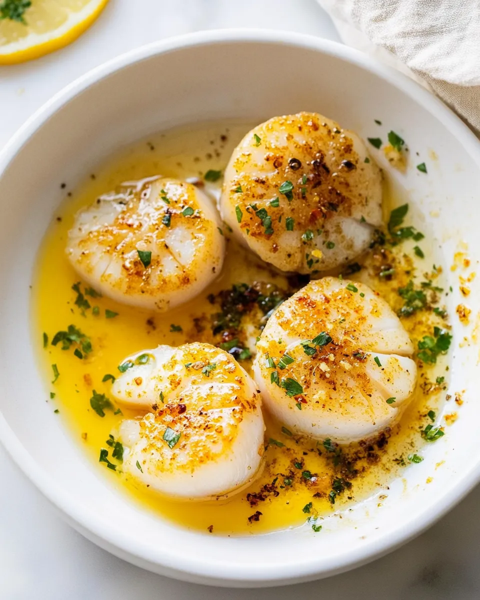 Delicious Healthy Baked Scallops plate image