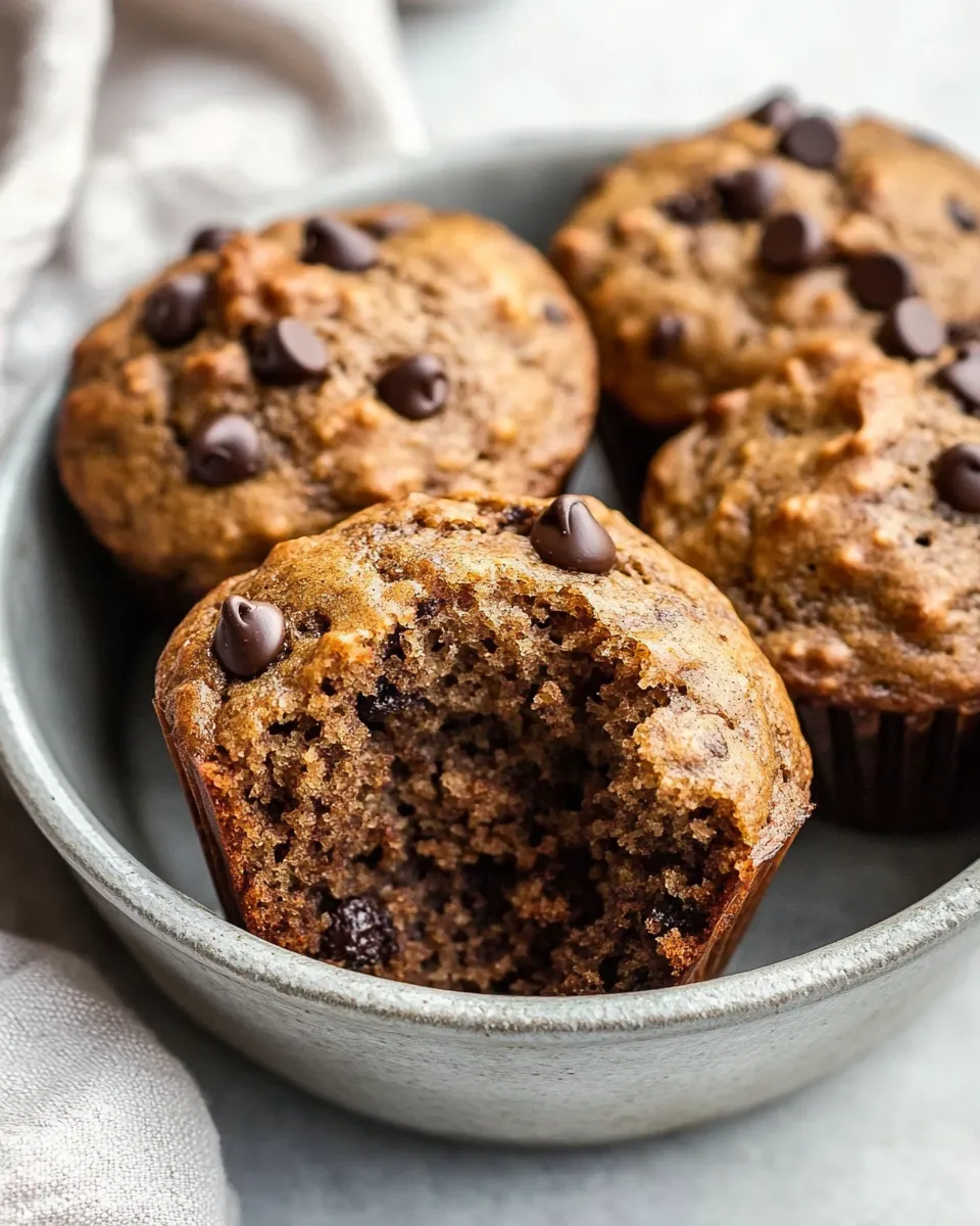 Homemade Healthy Chocolate Chip Banana Muffins photo