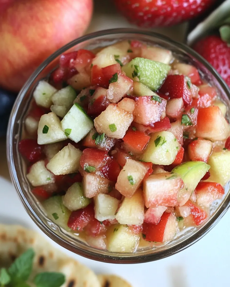 Delicious Healthy Fruit Salsa Dip food shot