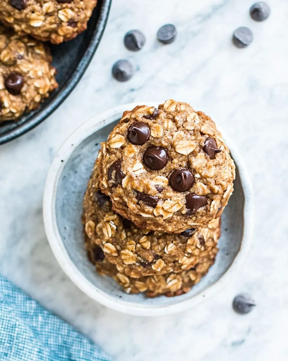 Delicious Healthy Oatmeal Chocolate Chip Cookies plate image