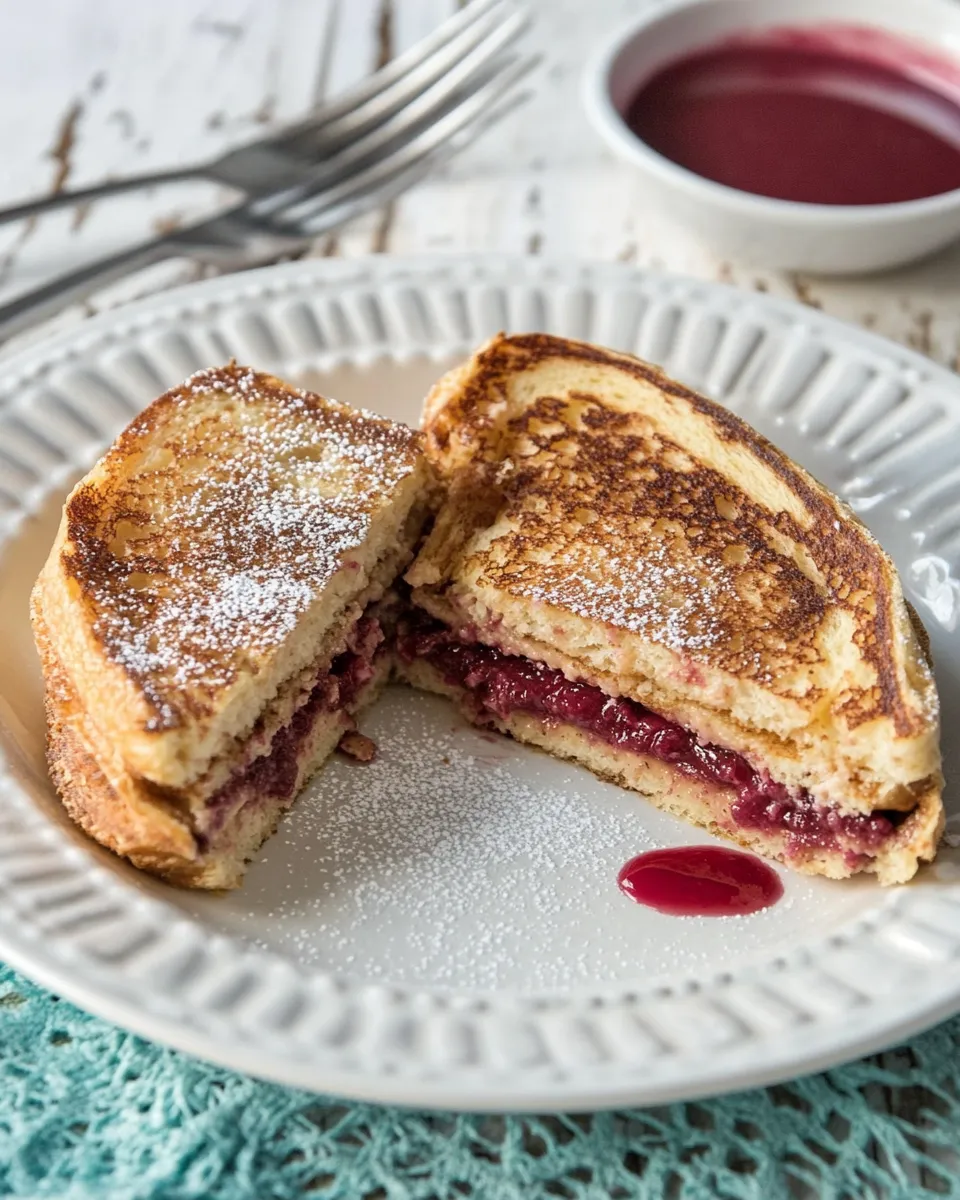classic Healthy Stuffed French Toast With PB & J image