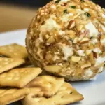 homemade Homemade Cheeseball with Nuts and Crackers photo