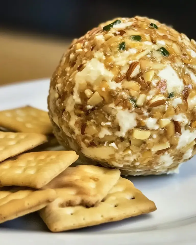 homemade Homemade Cheeseball with Nuts and Crackers photo